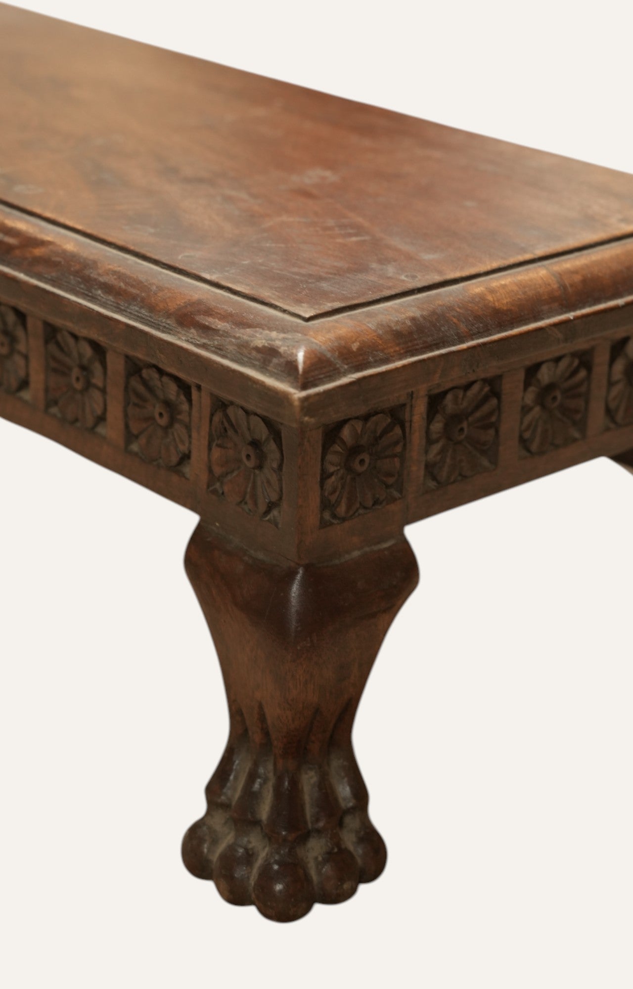 Lion Feet Carved Chowki or Foot Stool