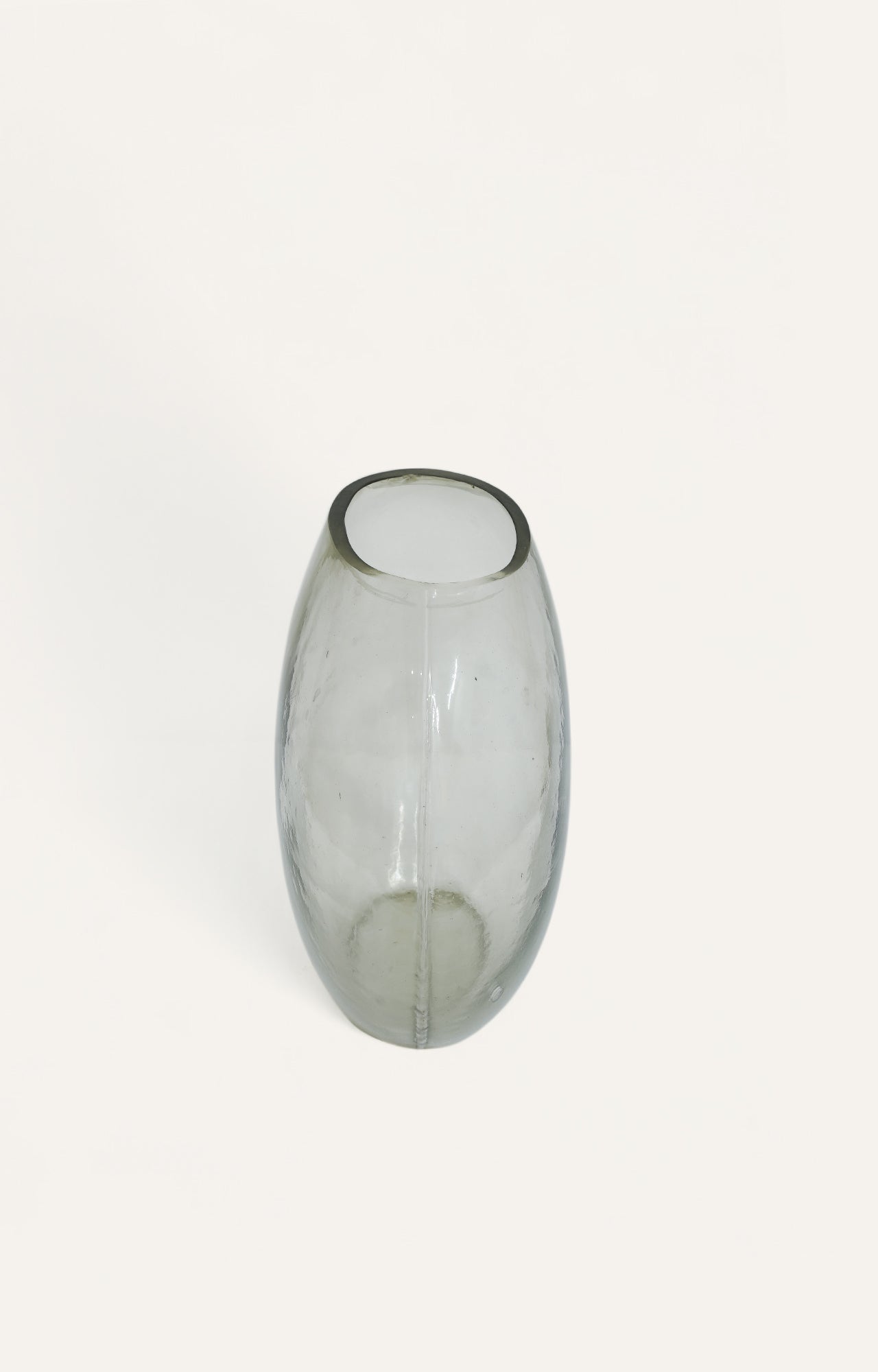 Smoky Oval Glass Vase