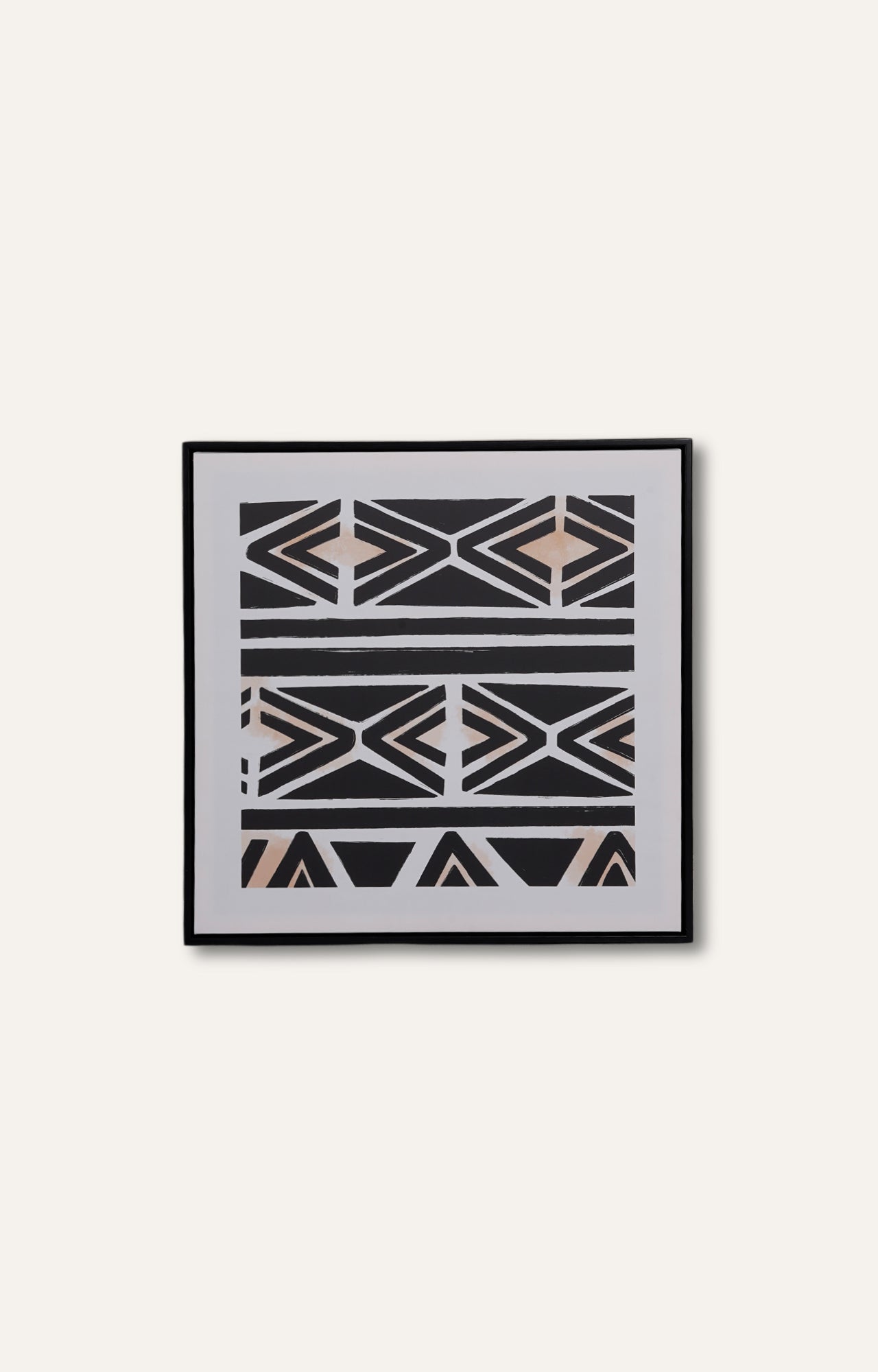 Set of 4 Black Boho Canvas Print with Foil Embellishments Wall Art