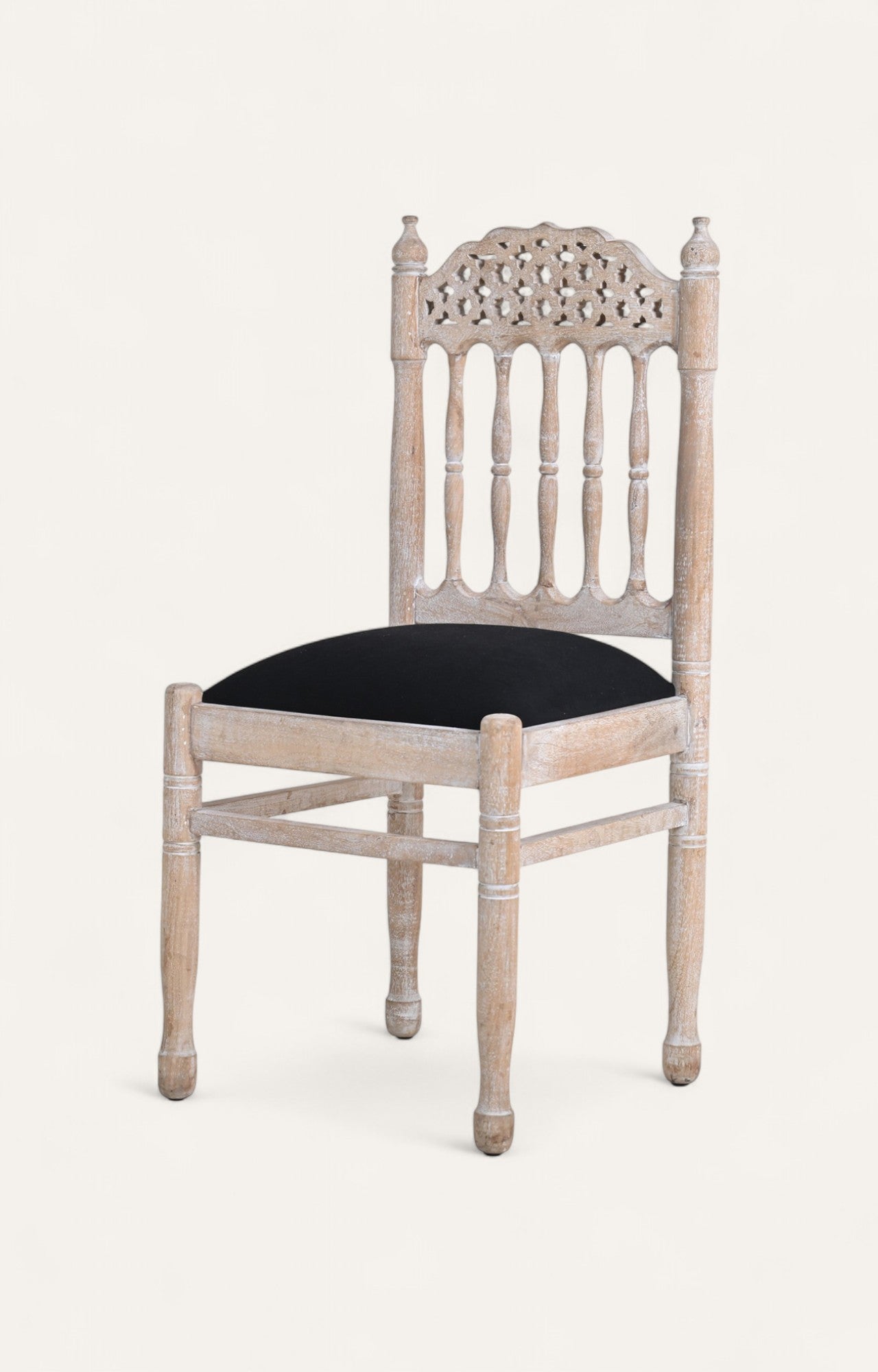 White Washed Spanish Style Carved Chair