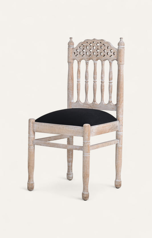 White Washed Spanish Style Carved Chair