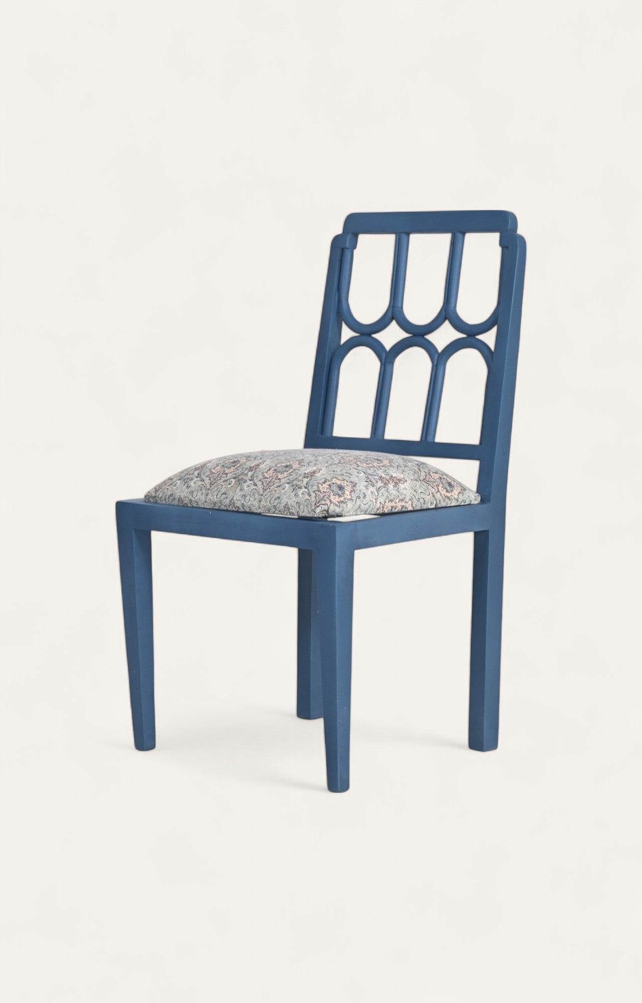 U Back Blue Painted Dining Chair