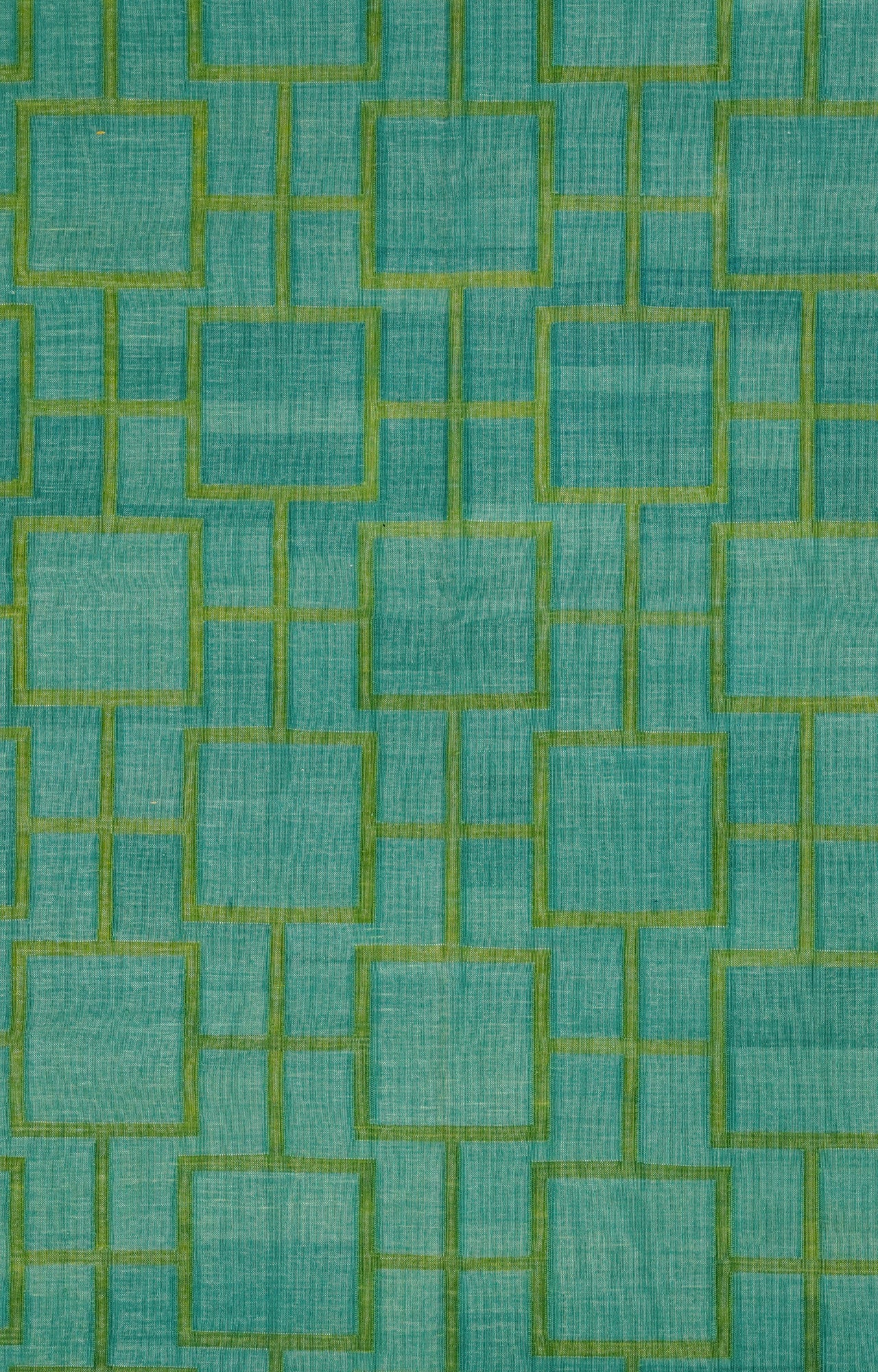 Turquoise Lattice Handwoven Geometric Rug