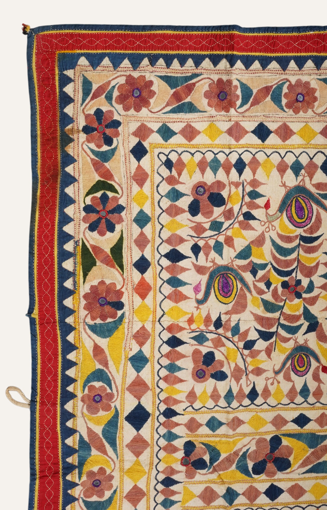 Vintage Saurashtra Appliqué Embroidered Textile Wall Hanging