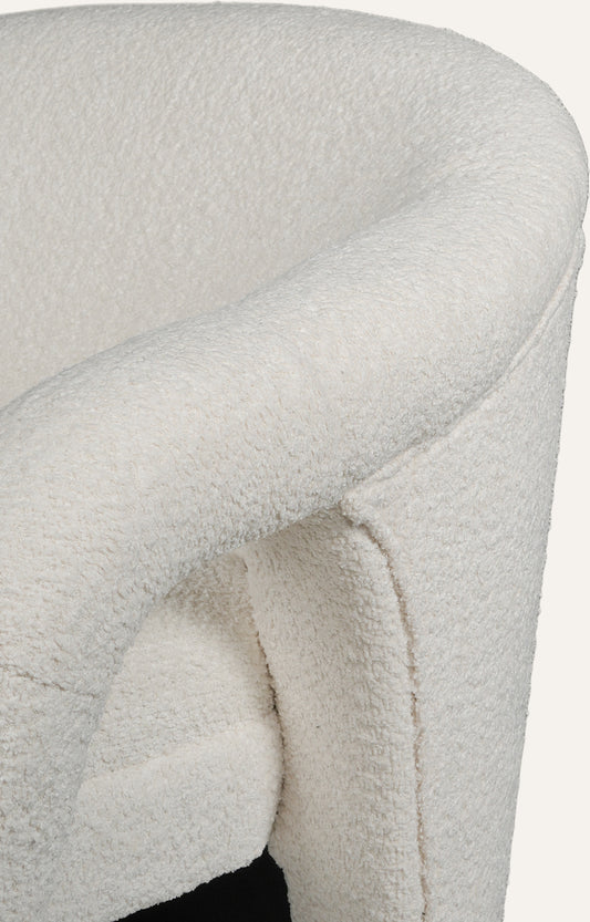 Modern Bouclé Curved Arm Lounge Chair