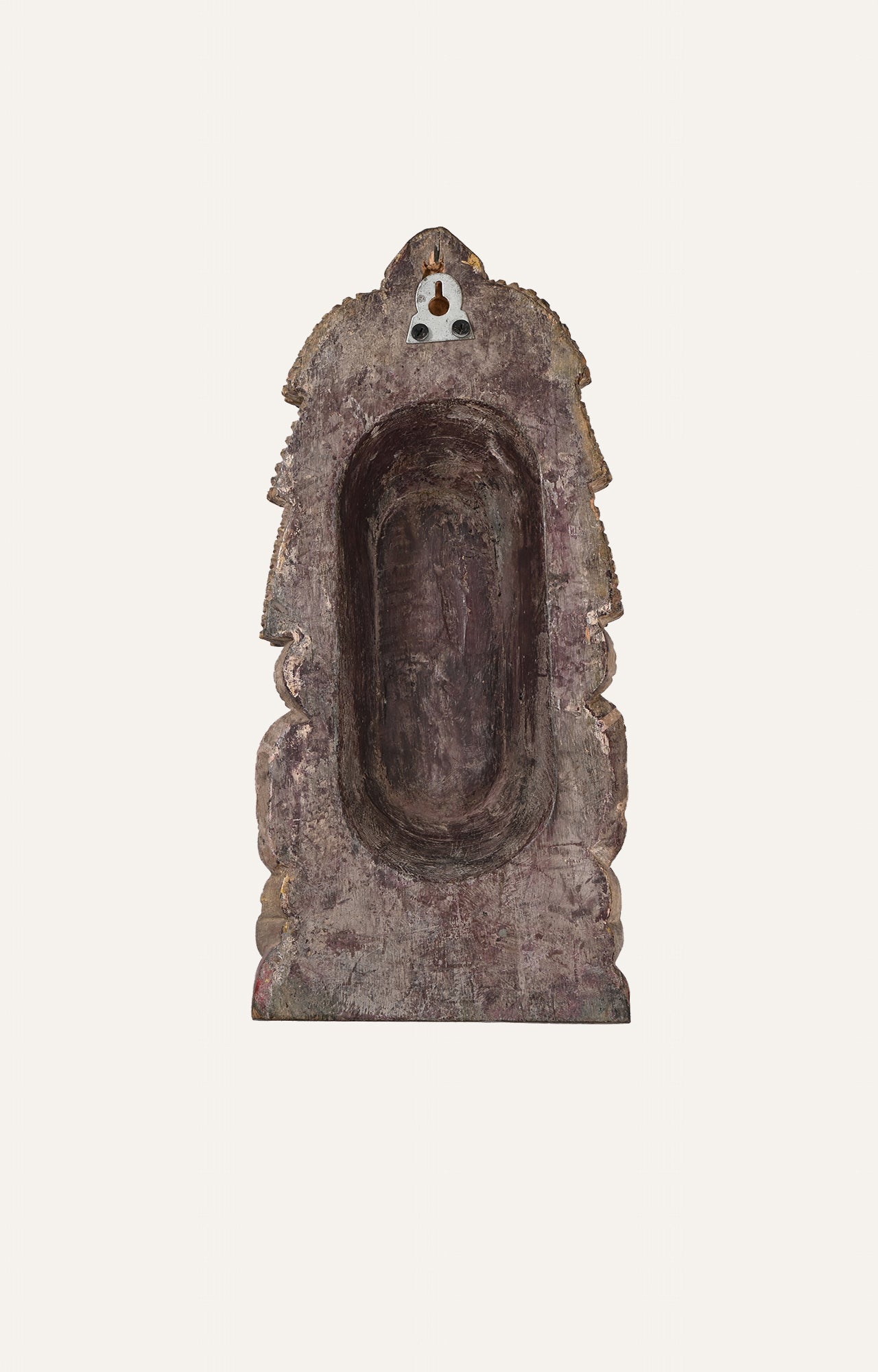 Hand-Carved Wooden Warrior Head Sculpture