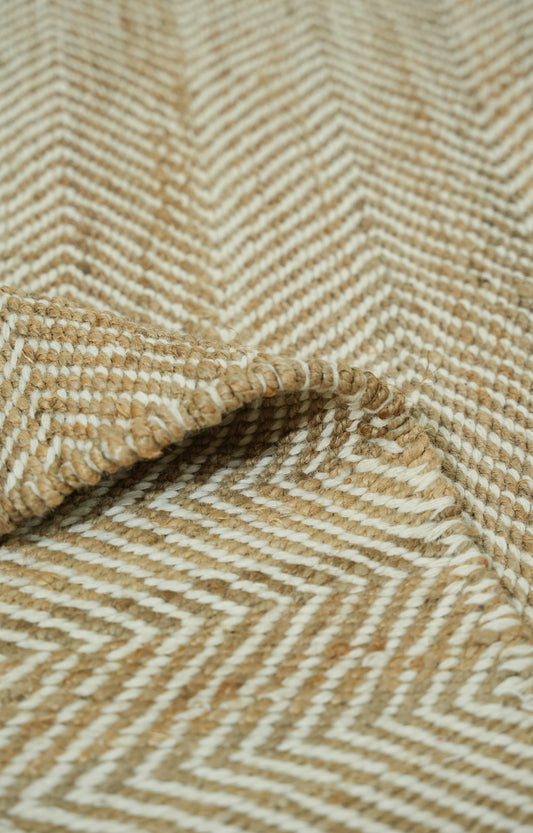 Herringbone Natural & Ivory Jute Area Rug