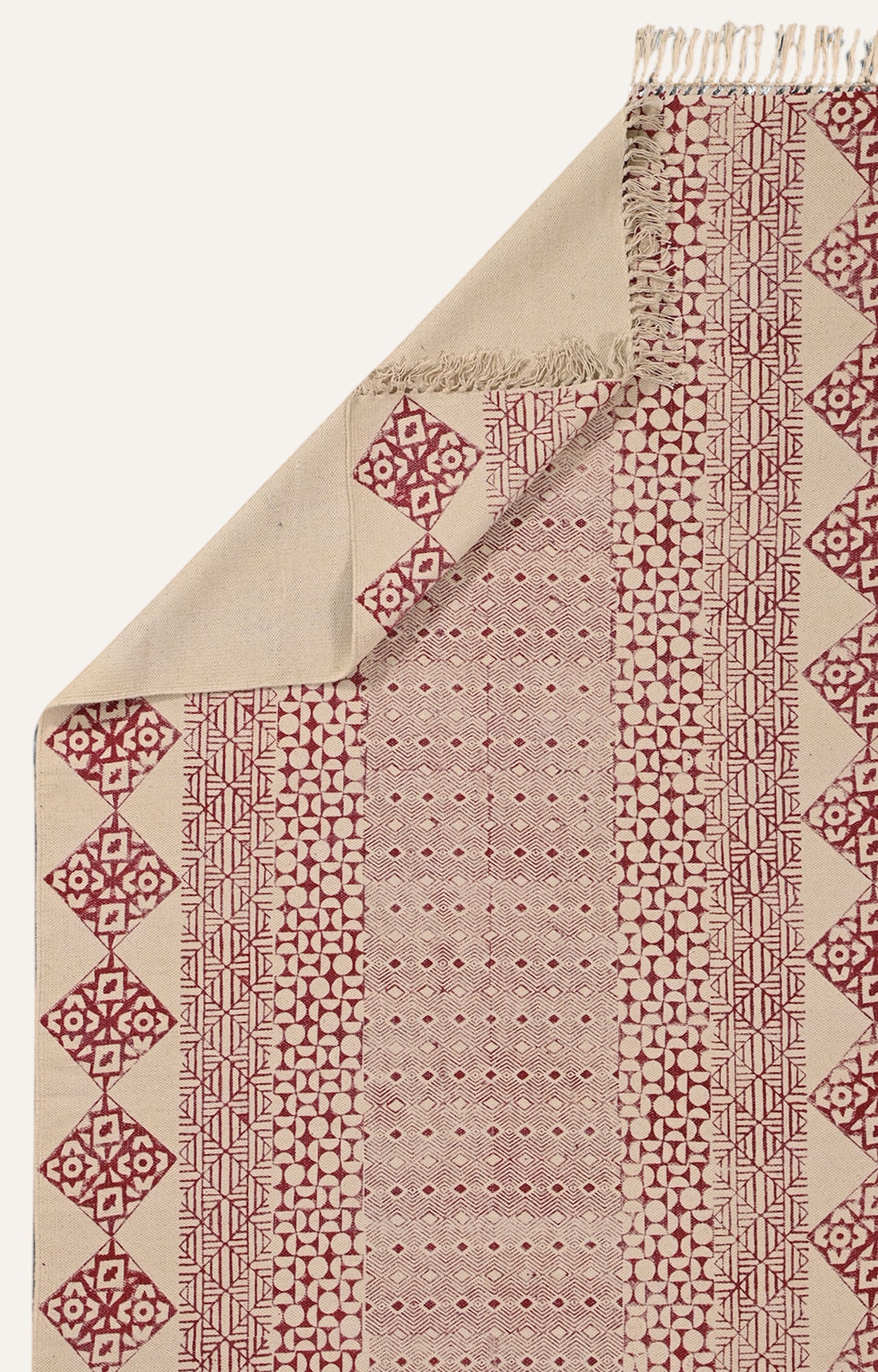 Rust Geometry Cotton Rug