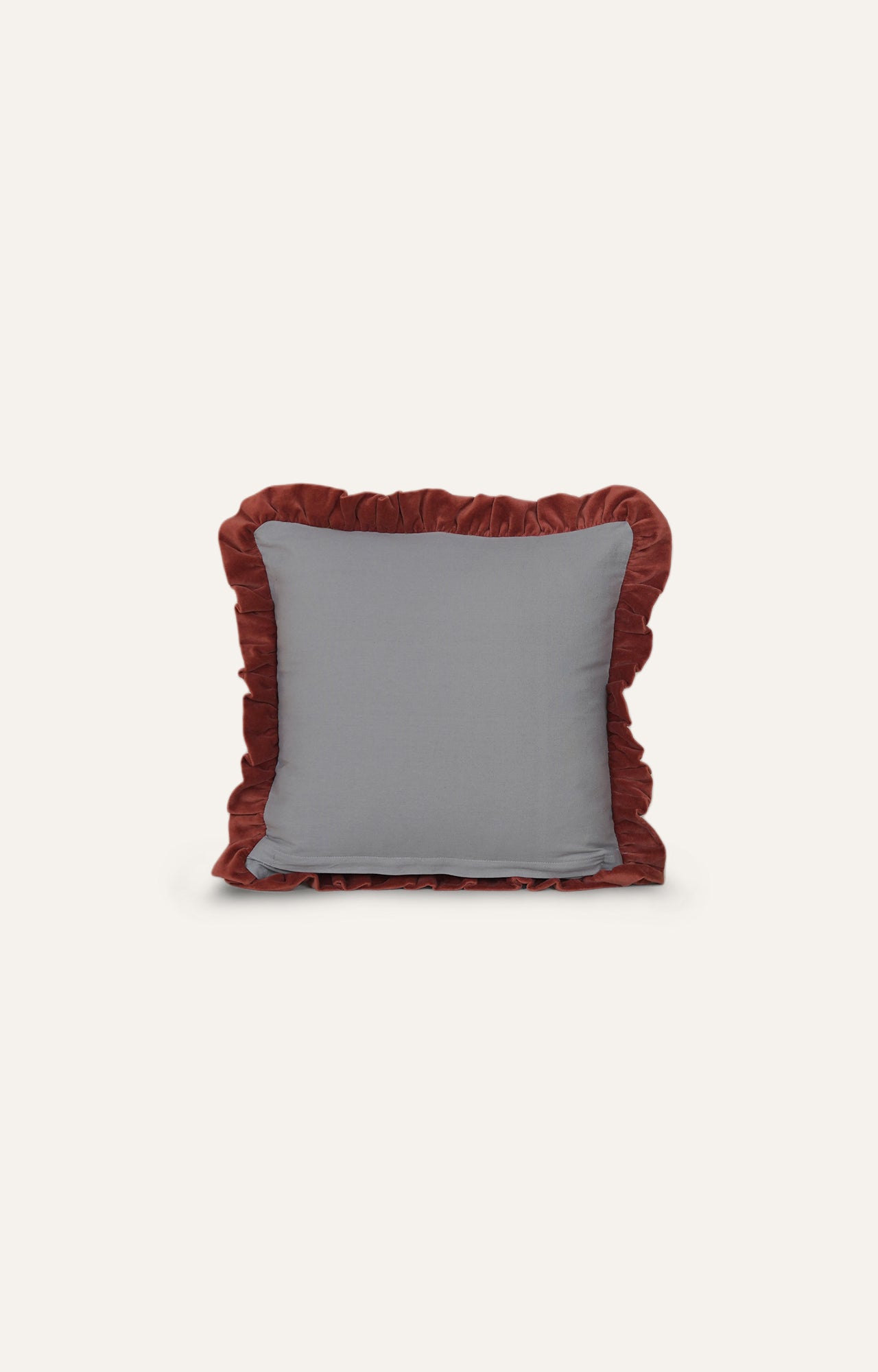 Vintage Velvet Cushion Cover with Ruffle Trim