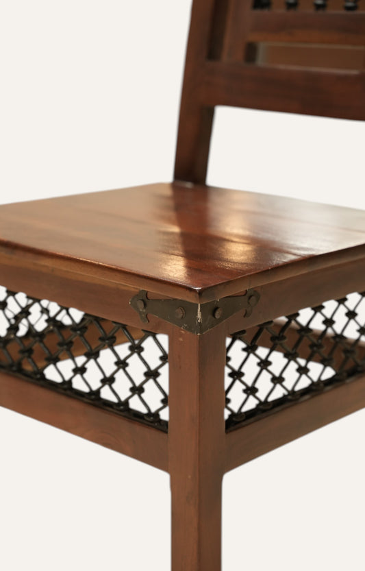 Colonial Military Chair with Iron Jali