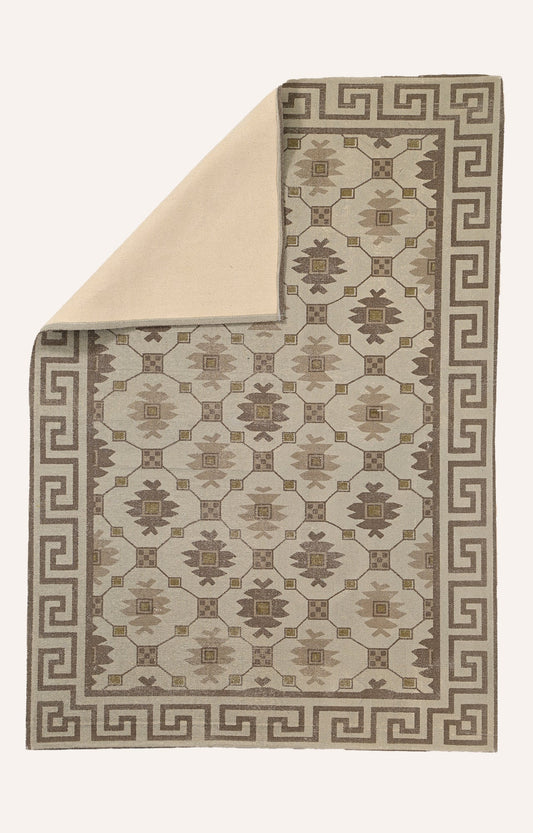 Greek Bloom Screen Printed Rug