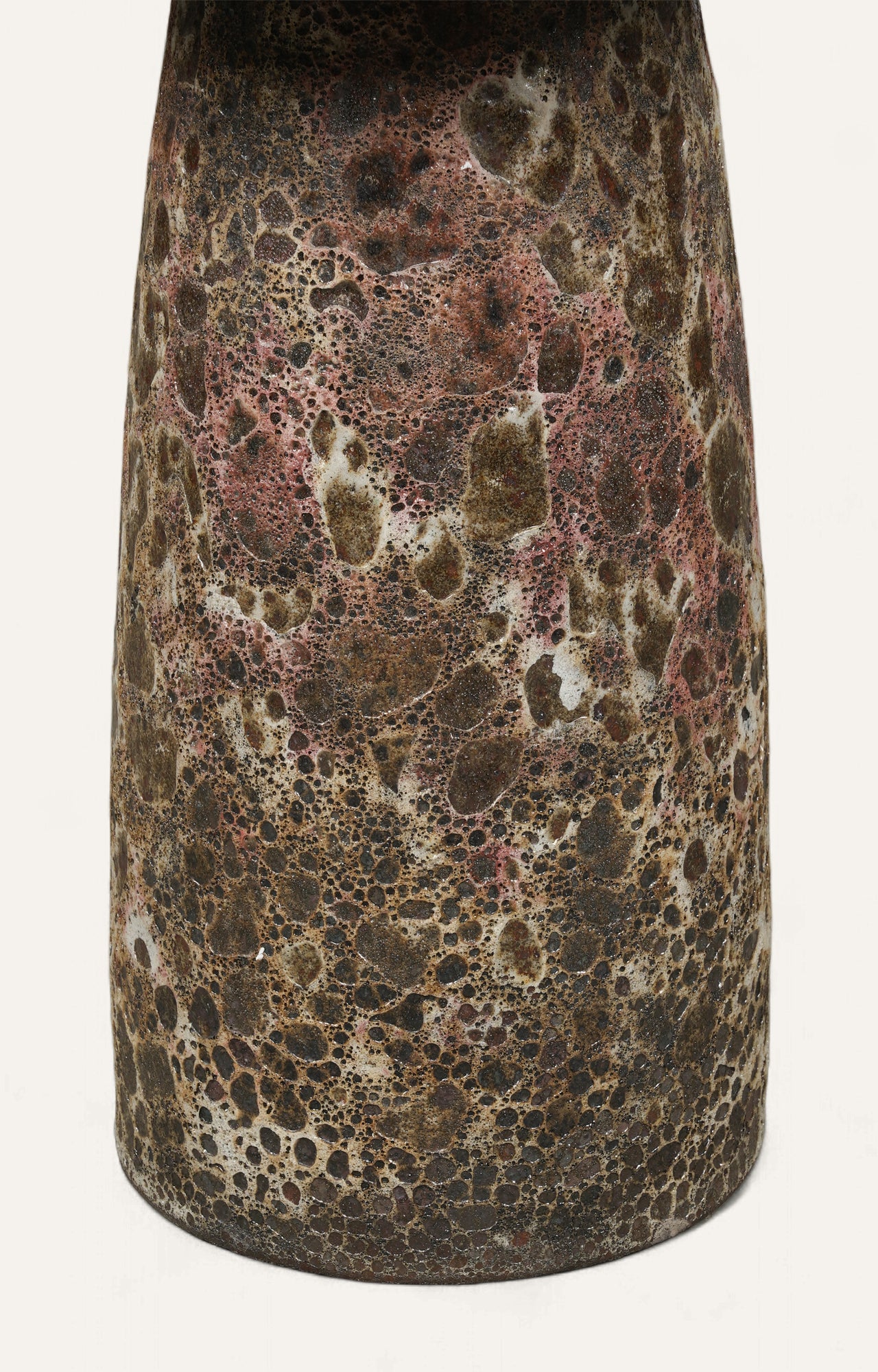 White Top Pedestal Accent Table with Textured Base