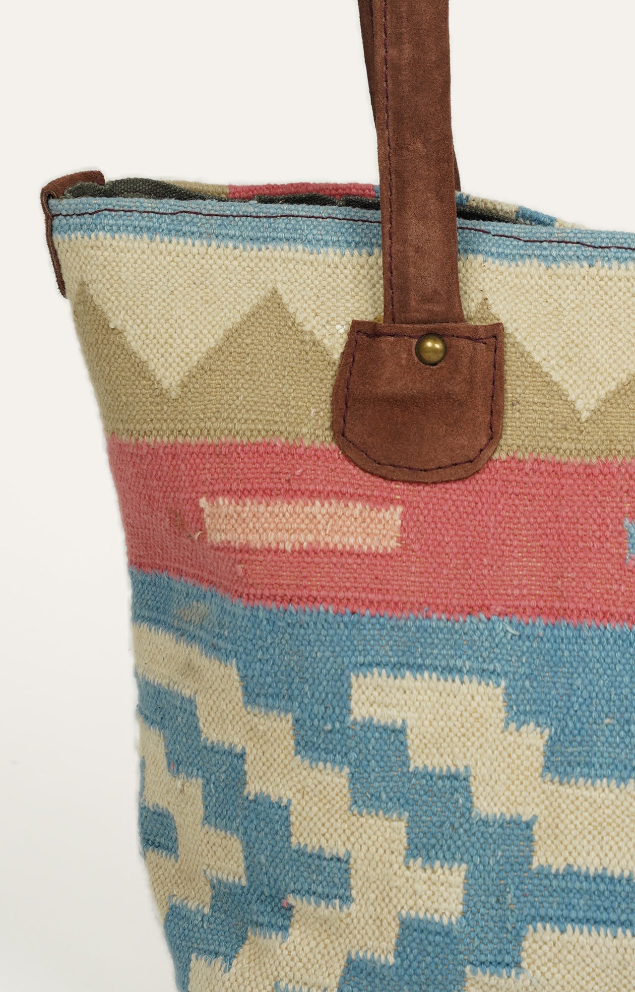 Eco-Friendly Earthy Striped Cotton Tote Bag