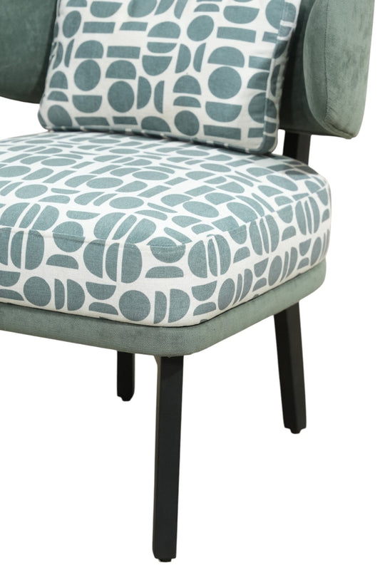 Contemporary Slipper Arm Chair with Bolster Cushion