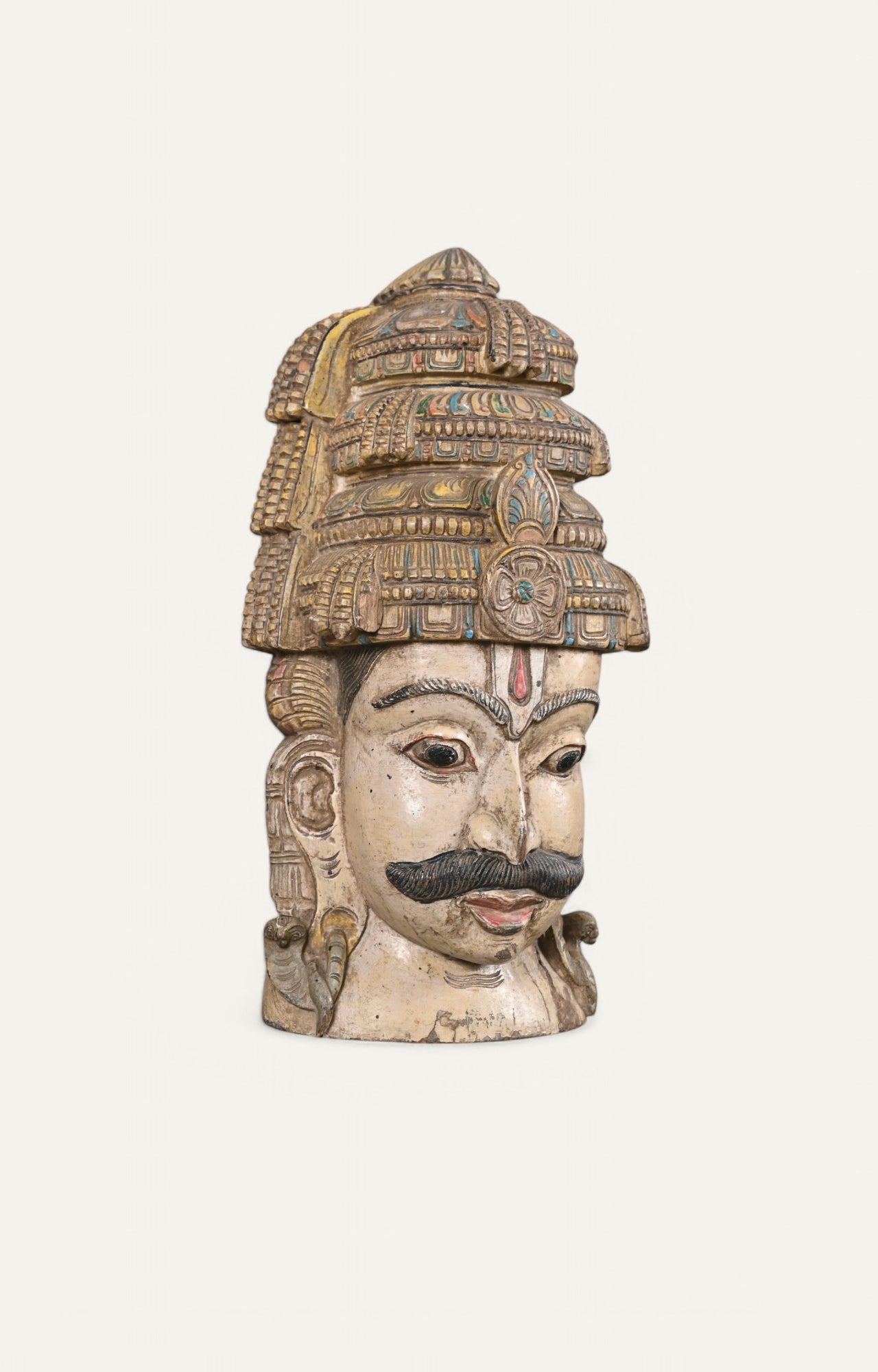 Guardian of Temples Hand-Carved Wooden Wall Mask