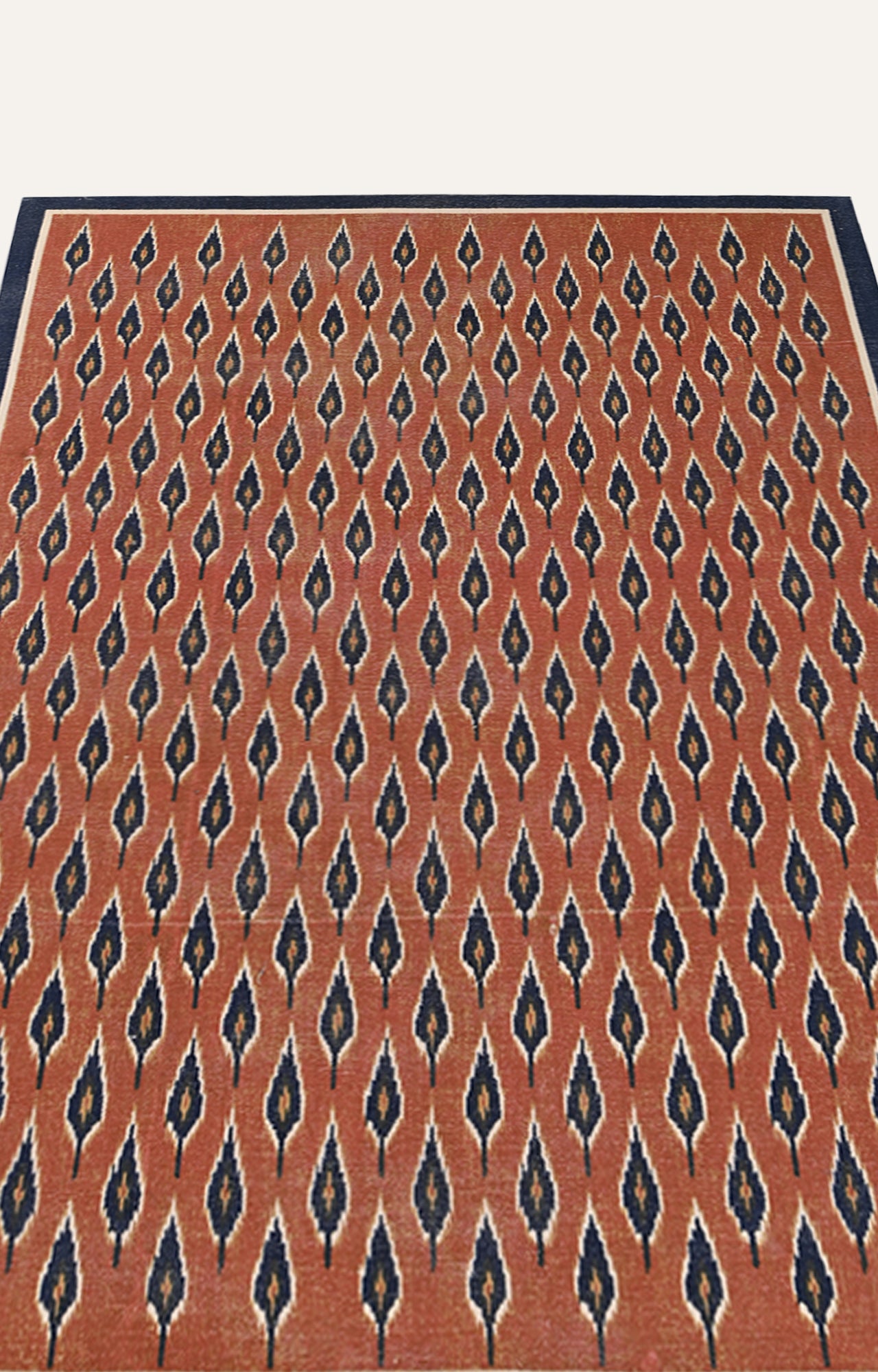 Rust & Indigo Reprise Leaf Cotton Rug