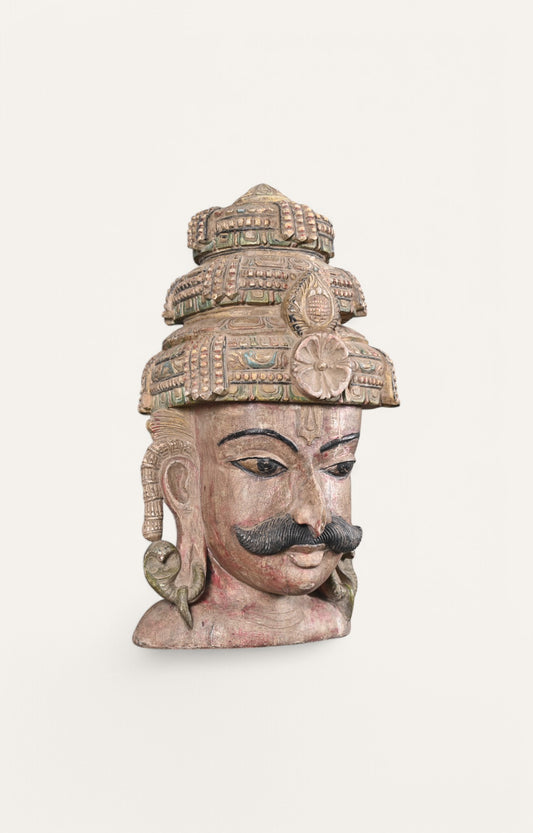 Hand-Carved Wooden Wall Mask