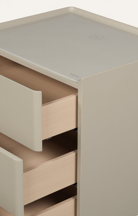 Taupe Three-Drawer Modern Dresser