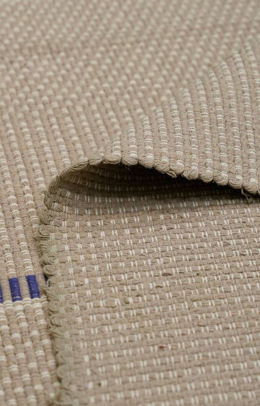 Beige Stripes Handwoven Cotton Rug