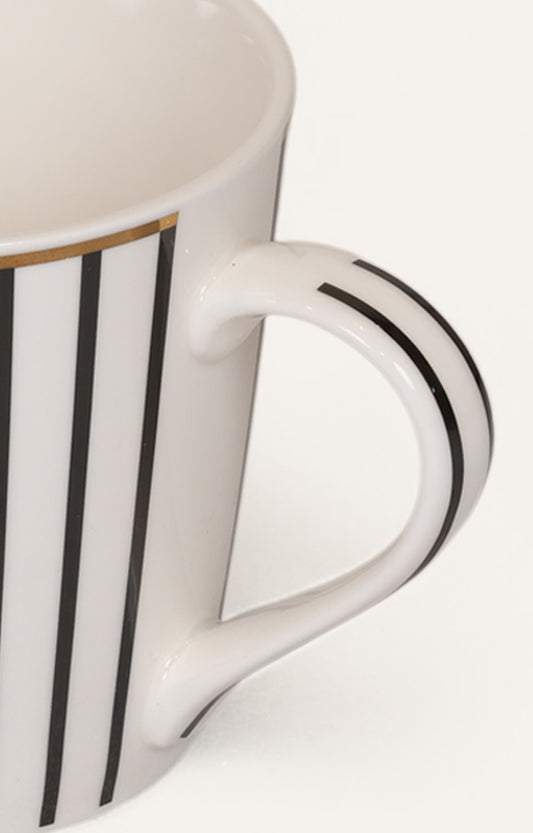 Noir Stripe Ceramic Cup