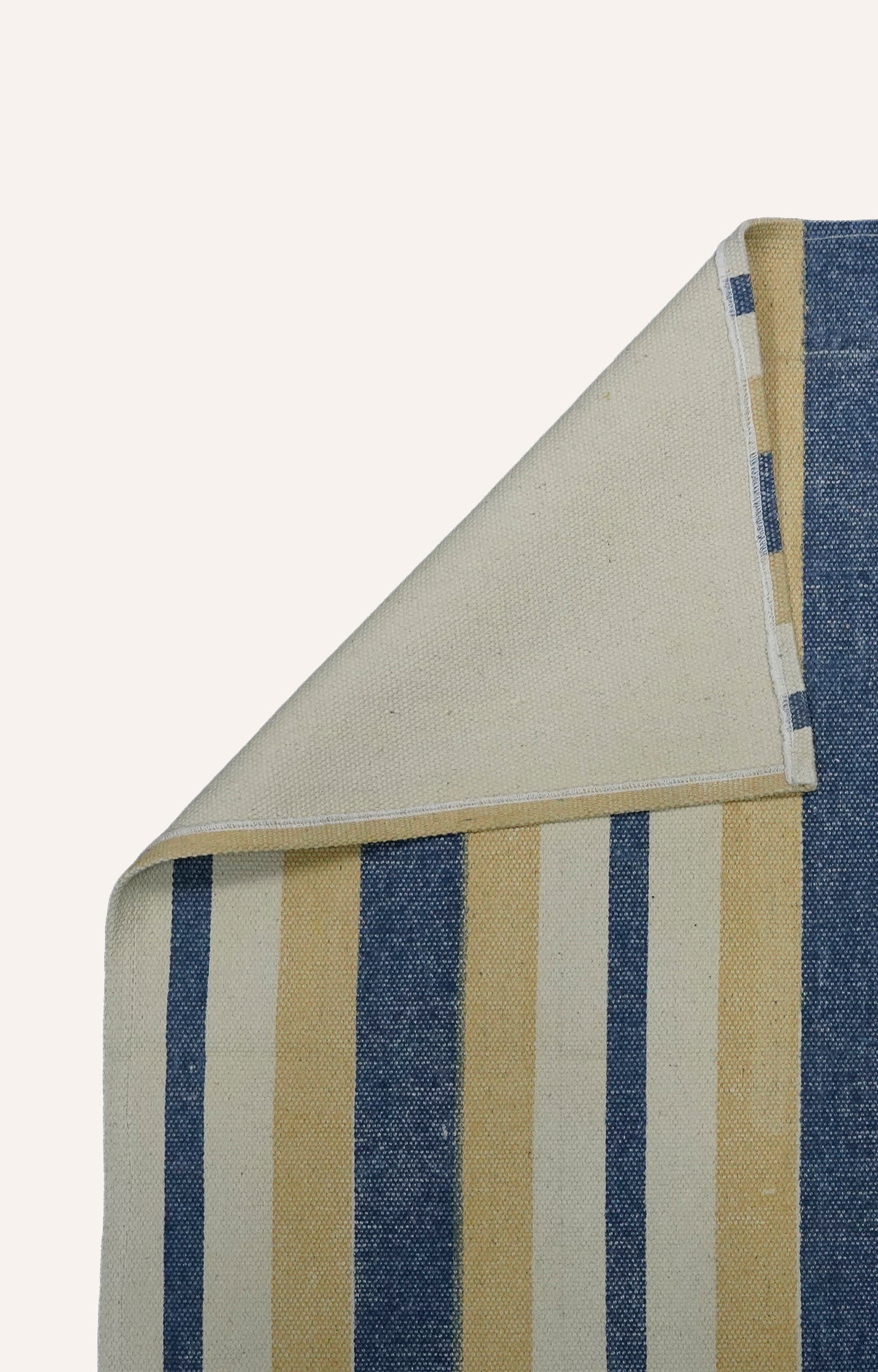 Screen Printed Handwoven Striped Area Rug