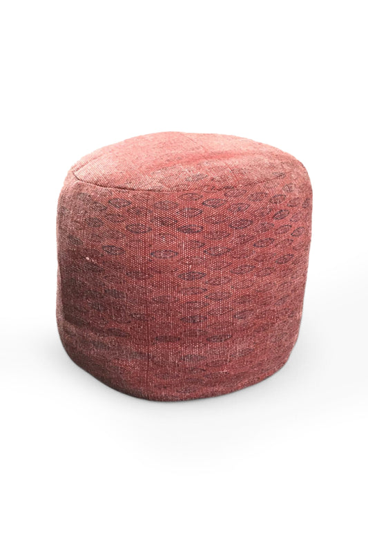Red printed pouf