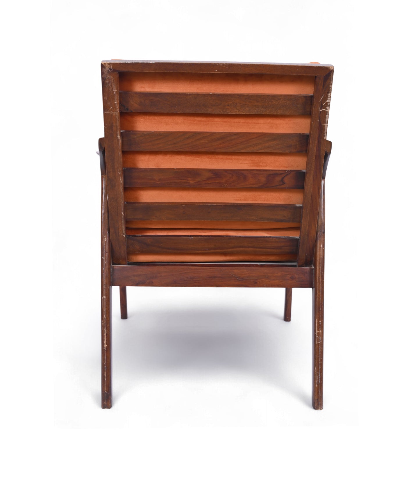 Wooden & Velvet Single Seater Sofa