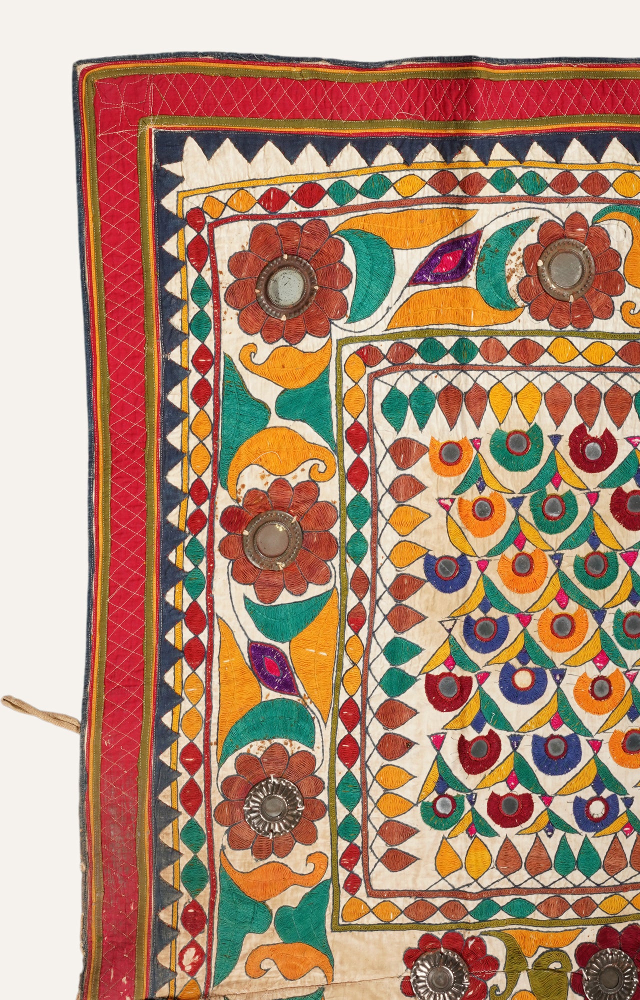 Mirrored Saurashtra Embroidered Textile Wall Hanging