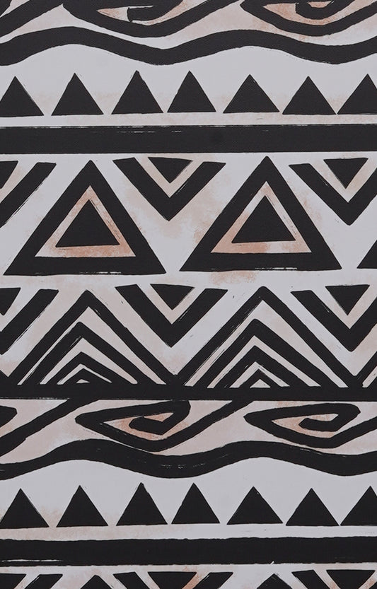 Set of 4 Black Boho Canvas Print with Foil Embellishments Wall Art