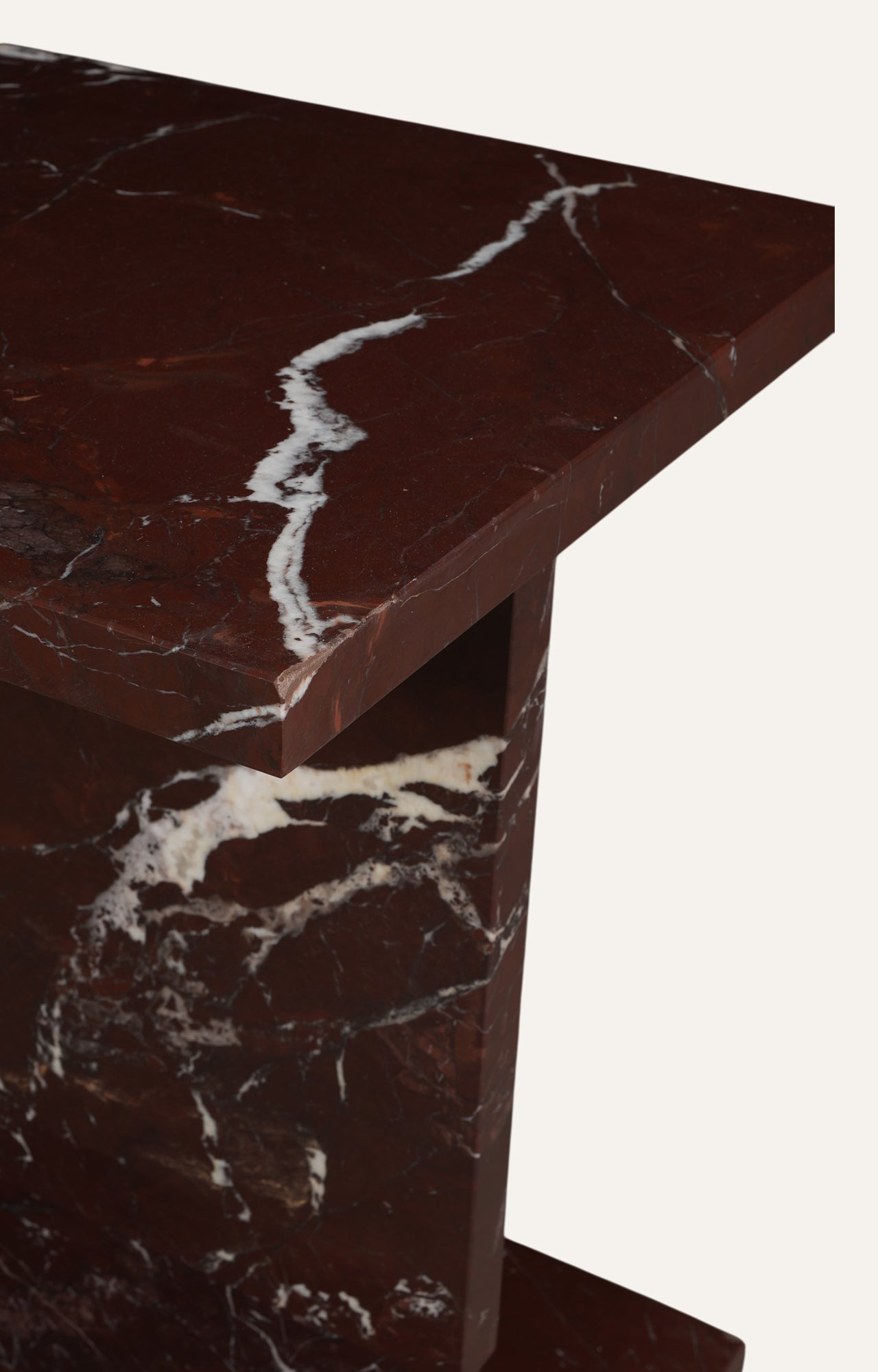 Modern Red Marble Accent Table