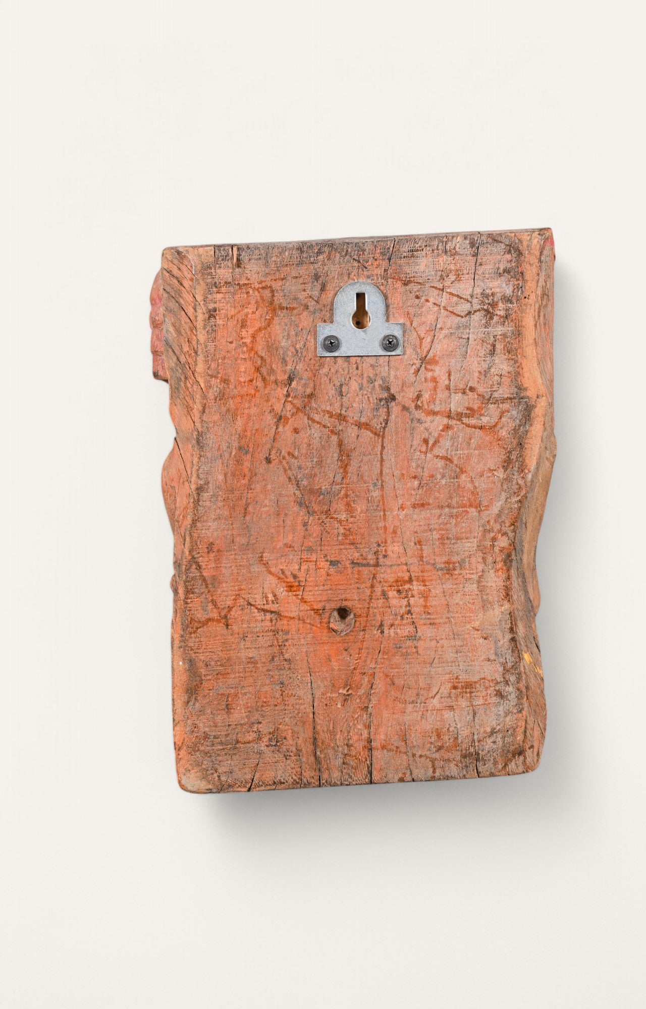 Warrior Head Hand-Carved Wooden Sculpture