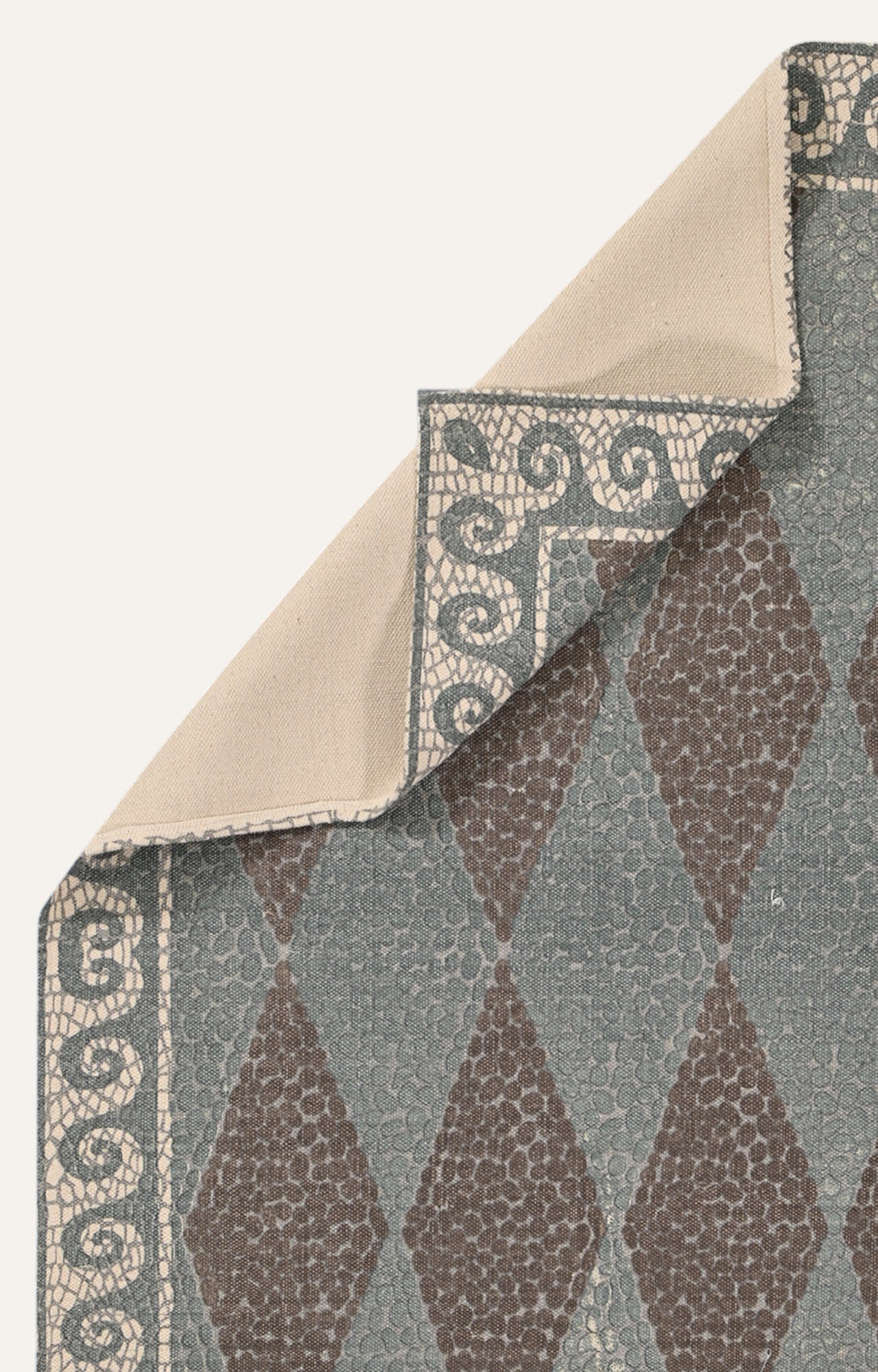 Pebble & Diamond Pattern Cotton Rug