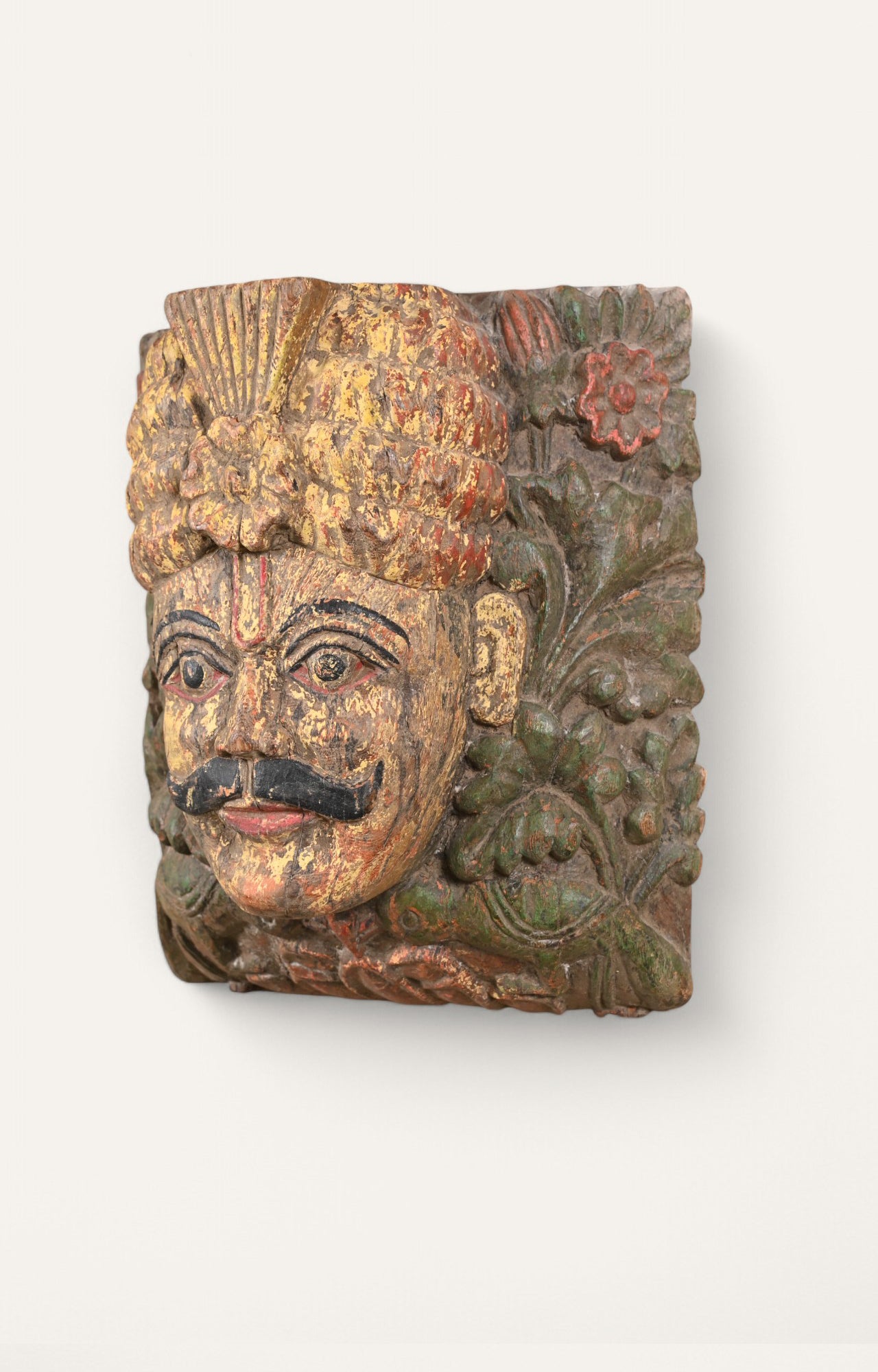 Traditional Hand-Carved Wooden Wall Mask