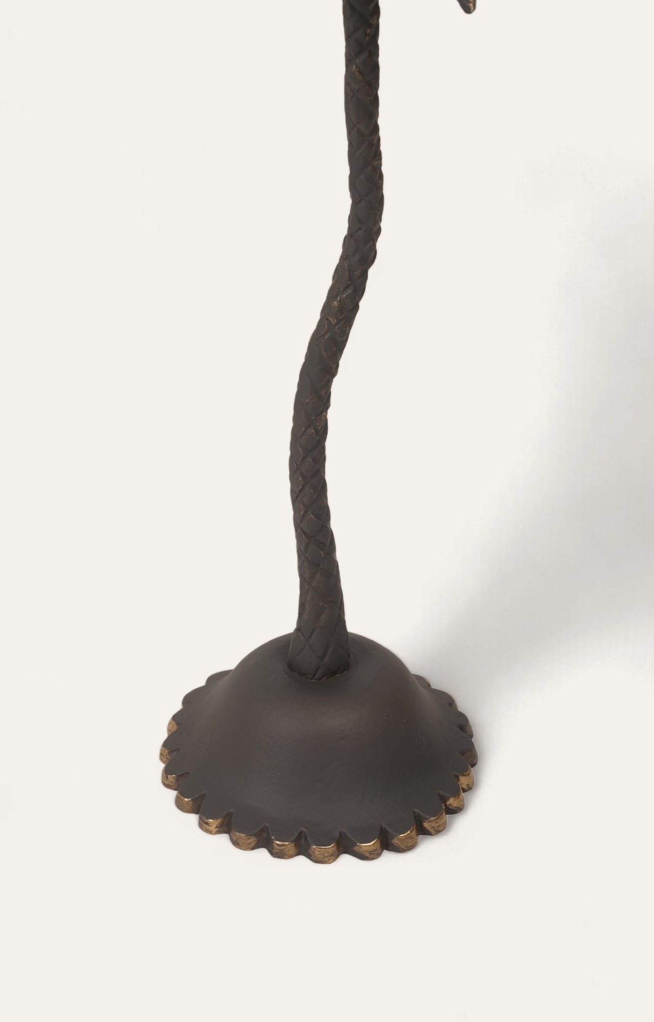 Brass Palm Tree Bronze Candle Stand - Short