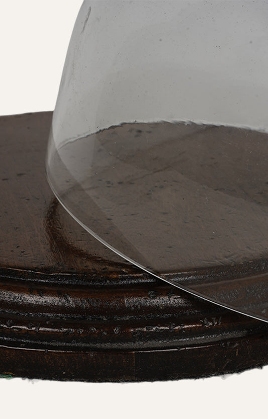 Vintage Cake Cloche with Tiger Eye Crystal Finial