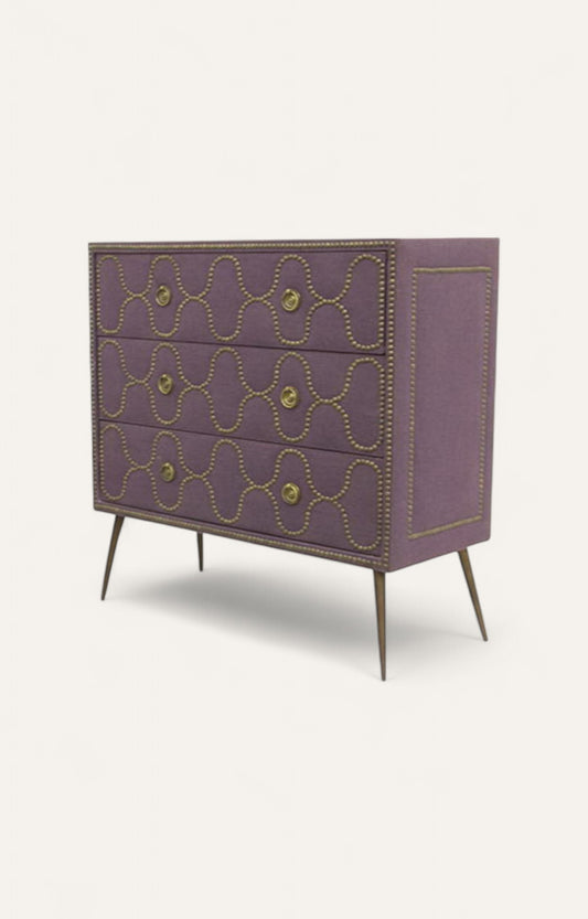 Linen Upholstered With Brass Nails