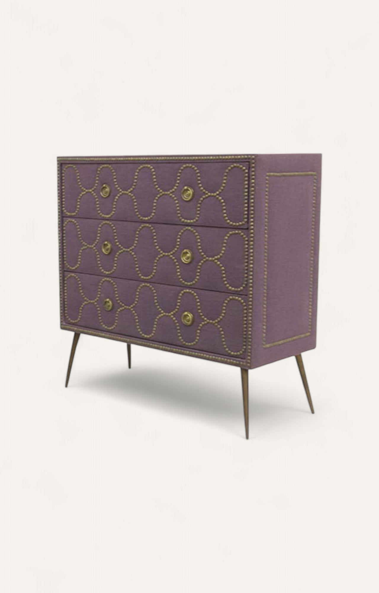 Linen Upholstered With Brass Nails