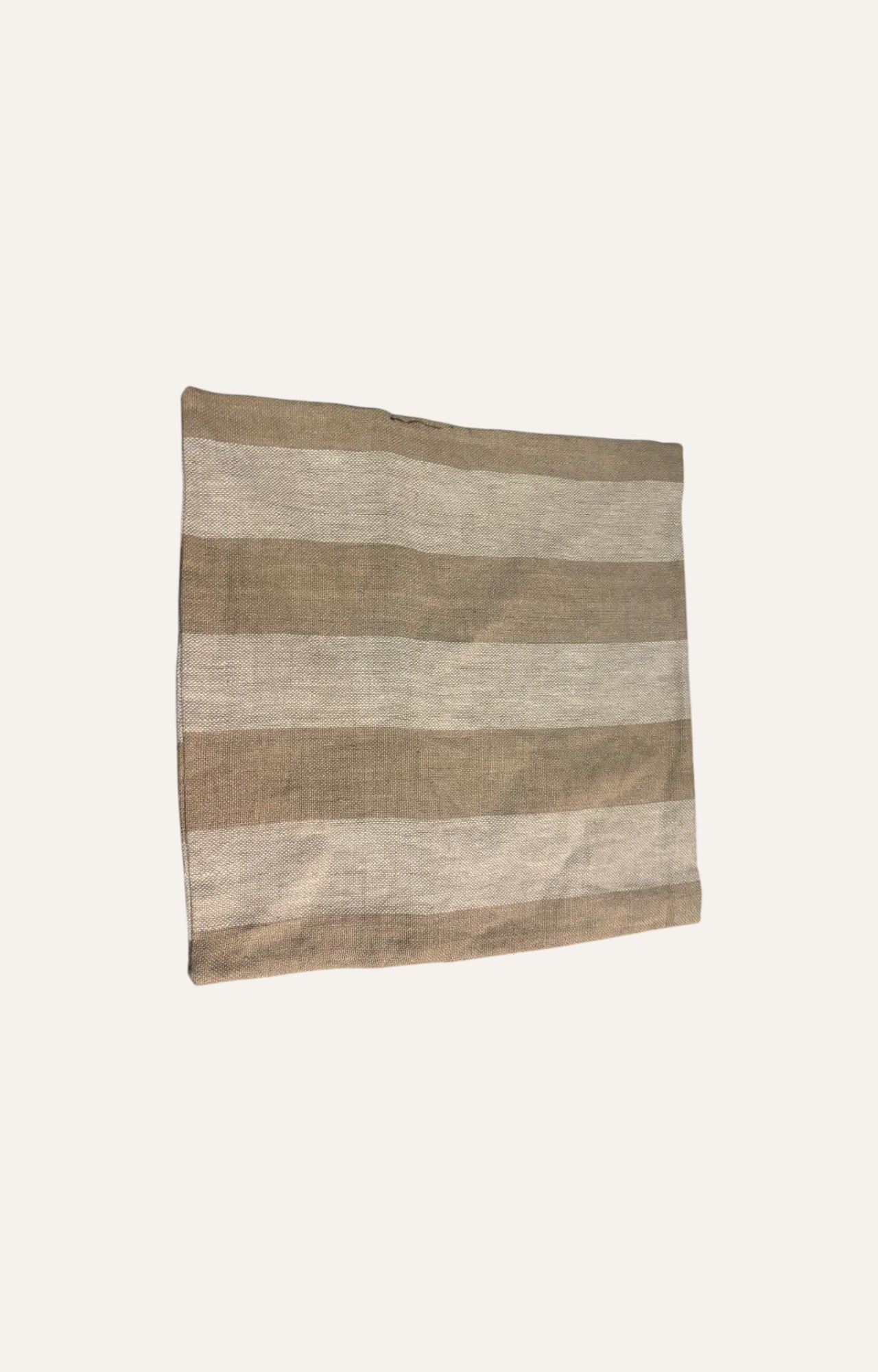 Handwoven Linen Cushion Cover in Beige Stripes