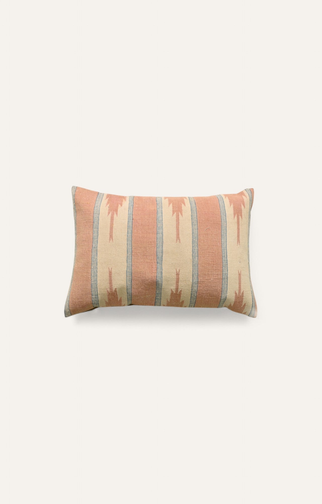 Handwoven Cotton Cushion Cover with Red Stripes