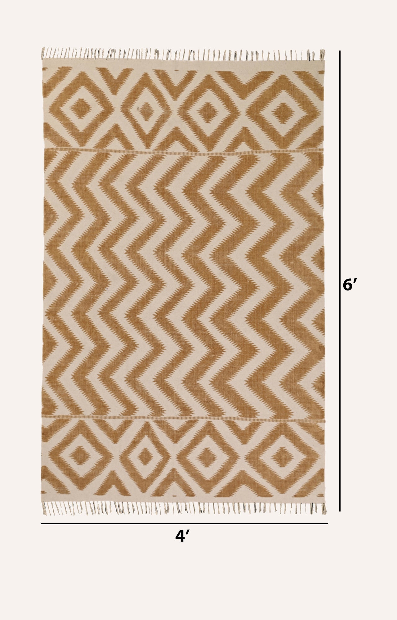 Chevron Pattern Screen Printed Rug