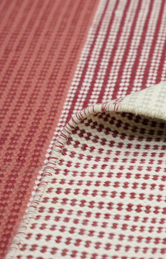 Warm Striped Handwoven Cotton Rug