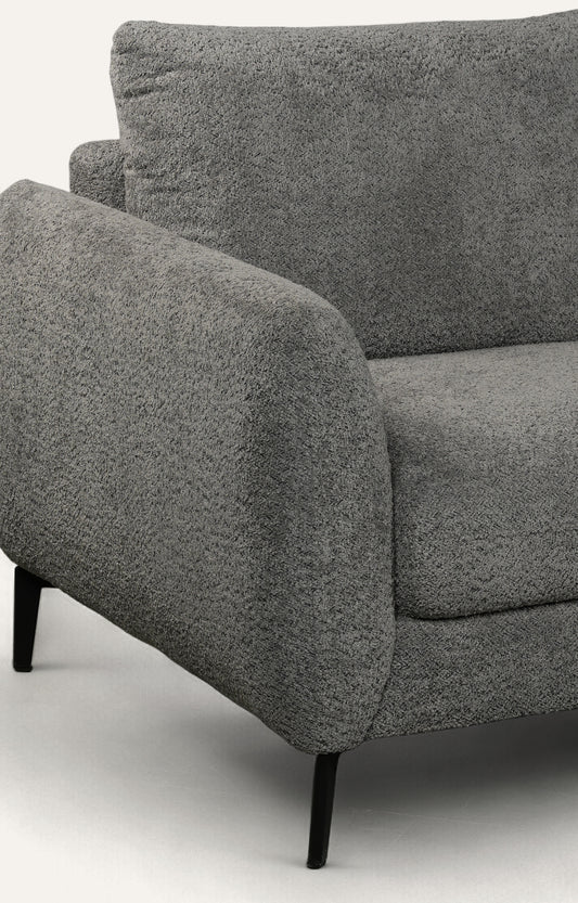 Modern Charcoal Bouclé Right Sectional Sofa