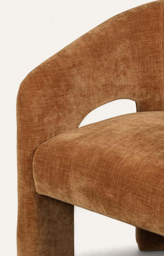 Curved Mid-Century Modern Upholstered Lounge Chair