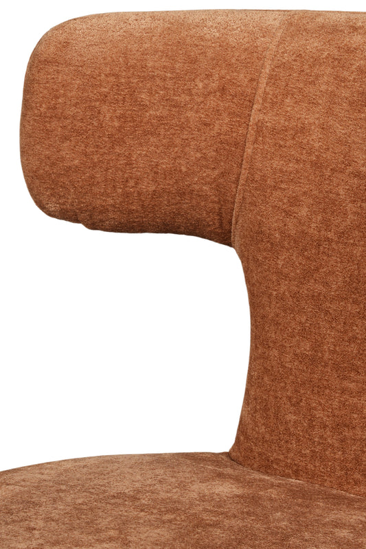 Modern Upholstered Dining Chair with Curved Backrest