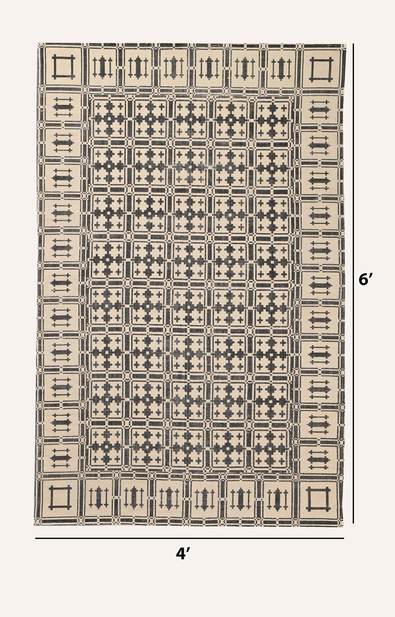 Handwoven  Trellis Area Rug (Beige)