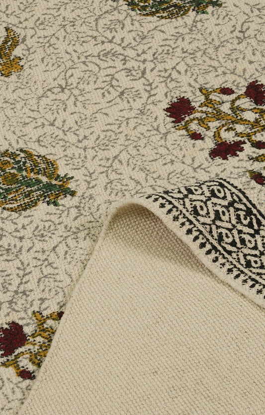 Floral Motif Block Printed Throw