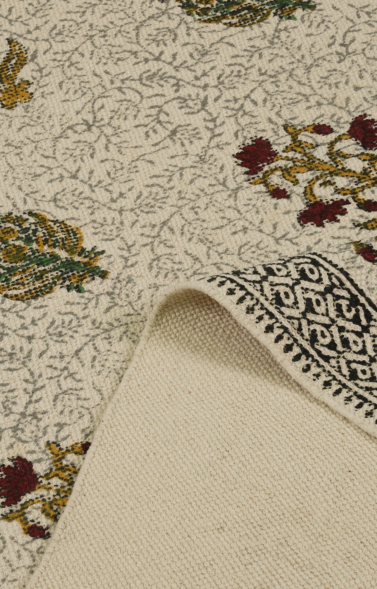 Floral Motif Block Printed Throw