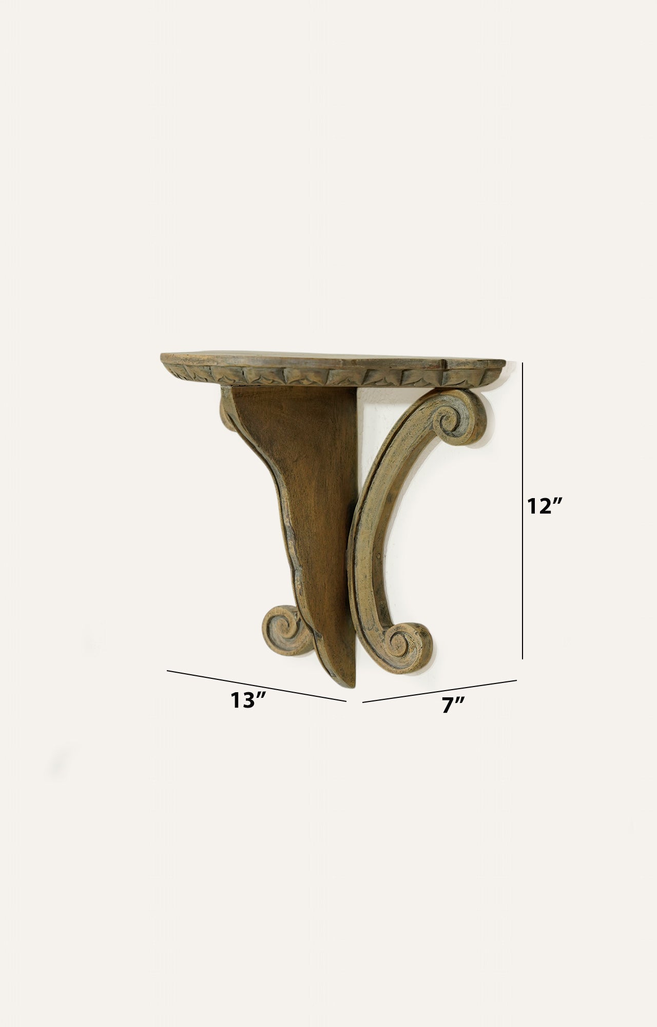 Scrolled Wooden Wall Bracket