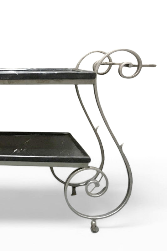 2 Tier Marble & Iron Console