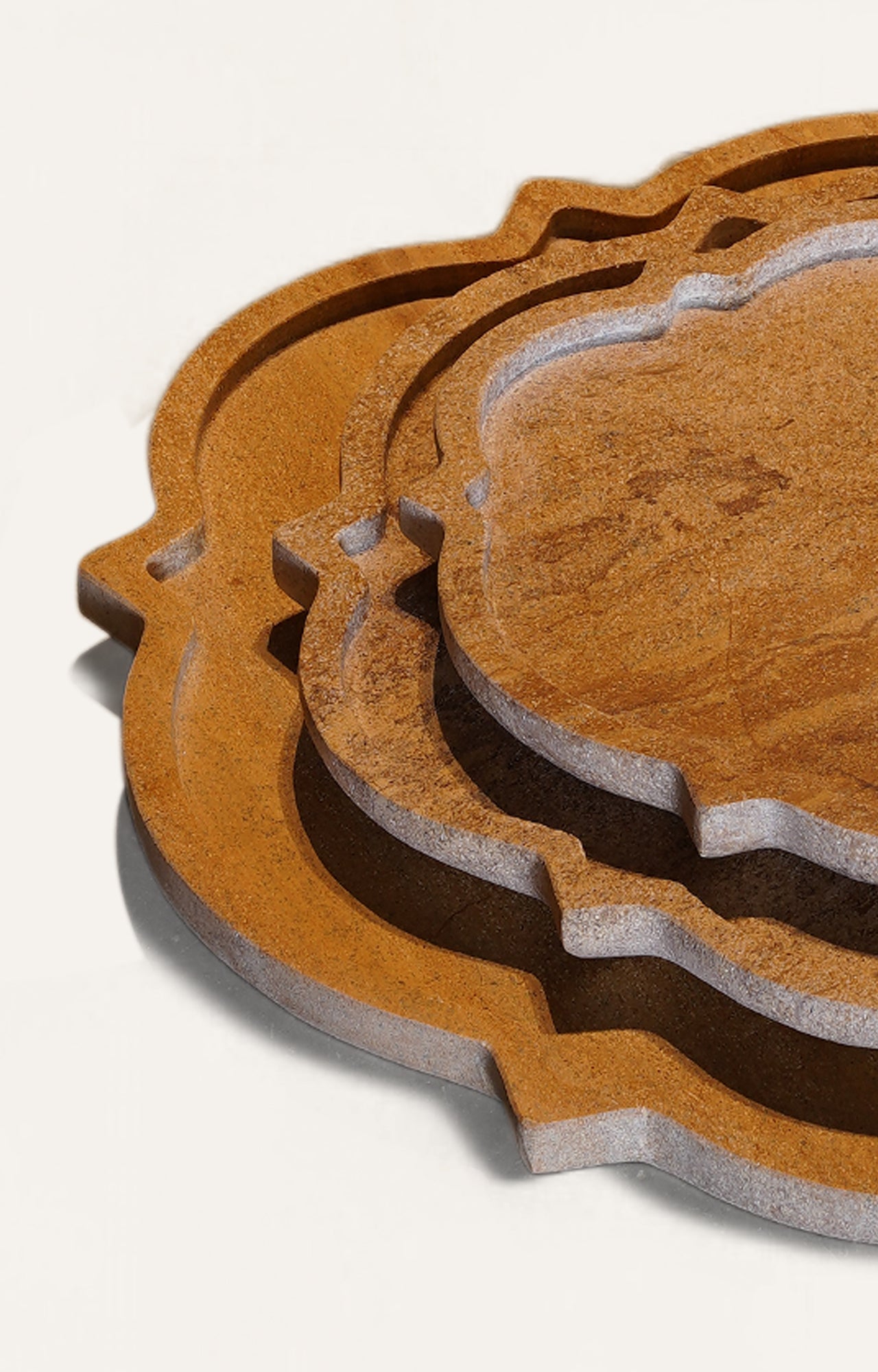 Solano Yellow Marble Platter Set (Set of 3)